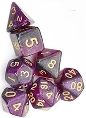 Set de 7 dados Galaxy - Negro y Violeta (AGA04)